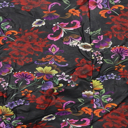 Glamorous Womens Black Geometric Polyester Basic T-Shirt Size S Round Neck