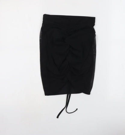 PRETTYLITTLETHING Womens Black Polyester Bandage Skirt Size 6