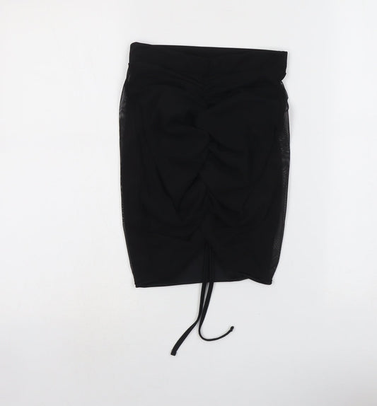 PRETTYLITTLETHING Womens Black Polyester Bandage Skirt Size 6