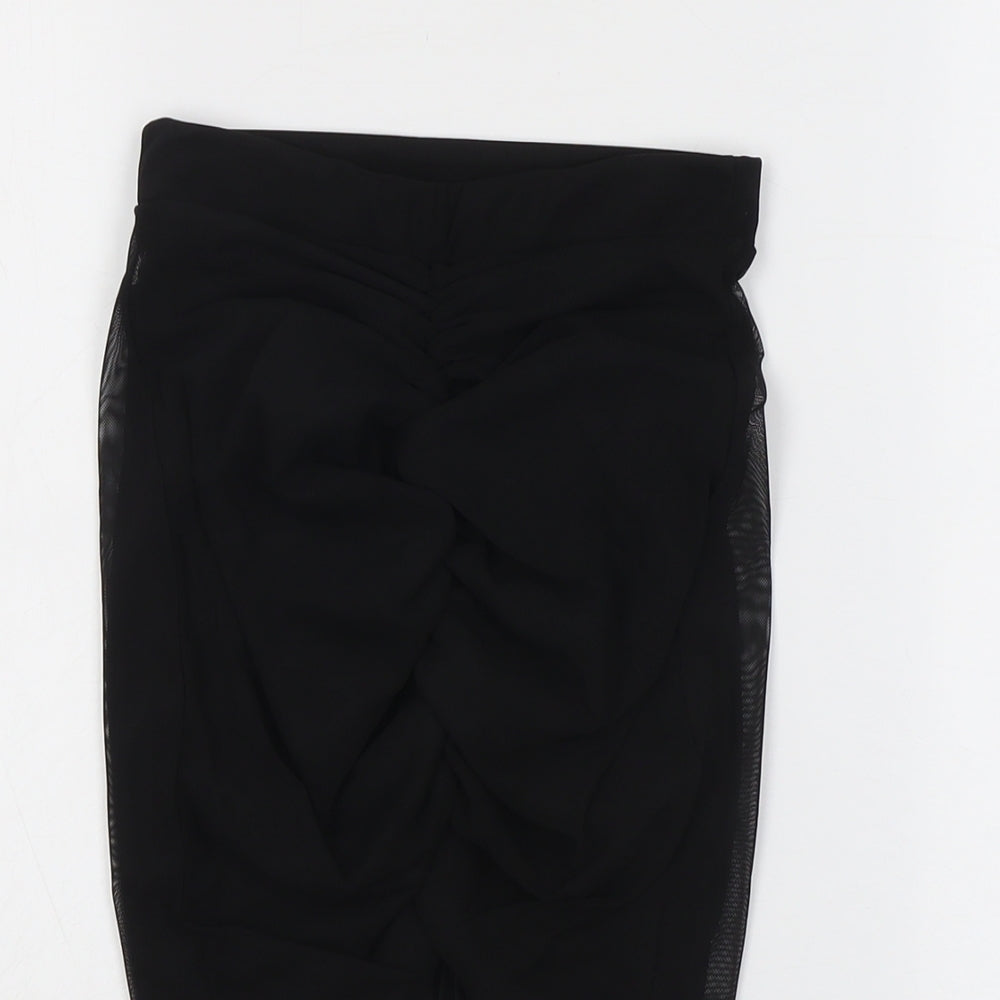 PRETTYLITTLETHING Womens Black Polyester Bandage Skirt Size 6