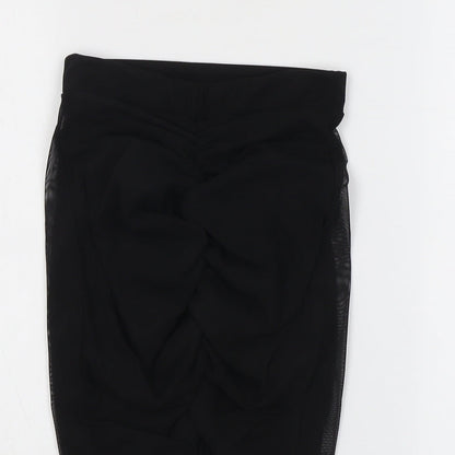 PRETTYLITTLETHING Womens Black Polyester Bandage Skirt Size 6