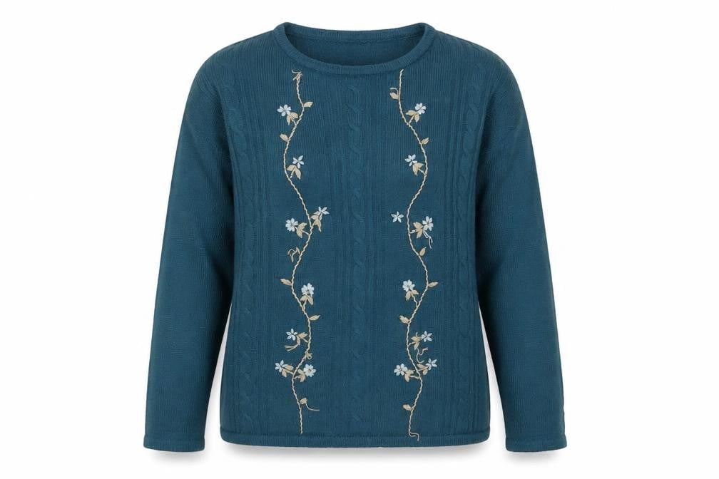 Womens UK Size 14 EWM Blue Pullover Jumper