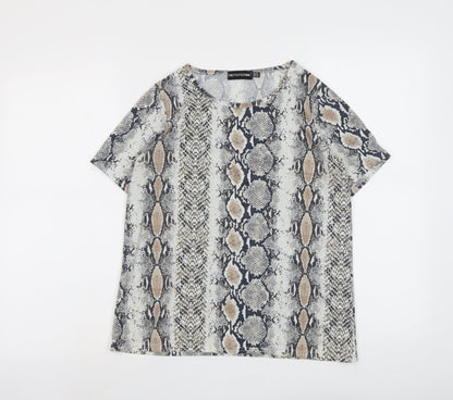 Womens UK Size 10 PRETTYLITTLETHING Beige Basic T-Shirt