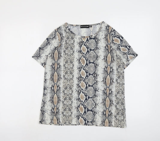 Womens UK Size 10 PRETTYLITTLETHING Beige Basic T-Shirt