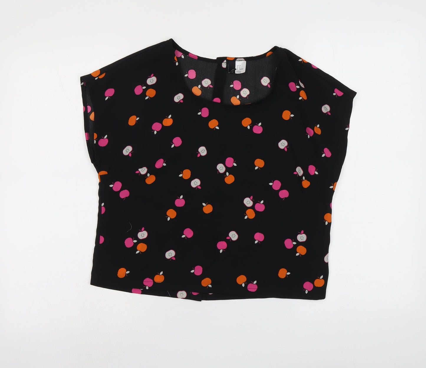Womens UK Size 8 H&M Black Basic Blouse
