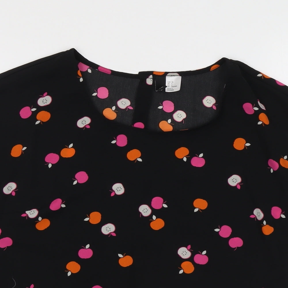 Womens UK Size 8 H&M Black Basic Blouse