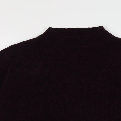 Gina Locardo Womens Purple Mock Neck Acrylic Pullover Jumper Size S