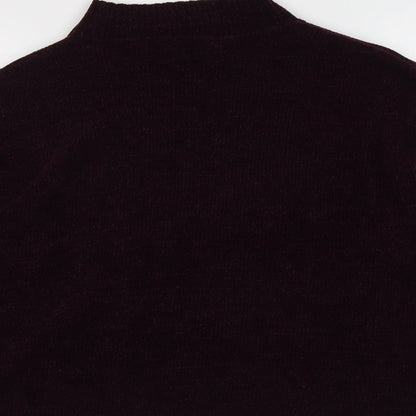 Gina Locardo Womens Purple Mock Neck Acrylic Pullover Jumper Size S