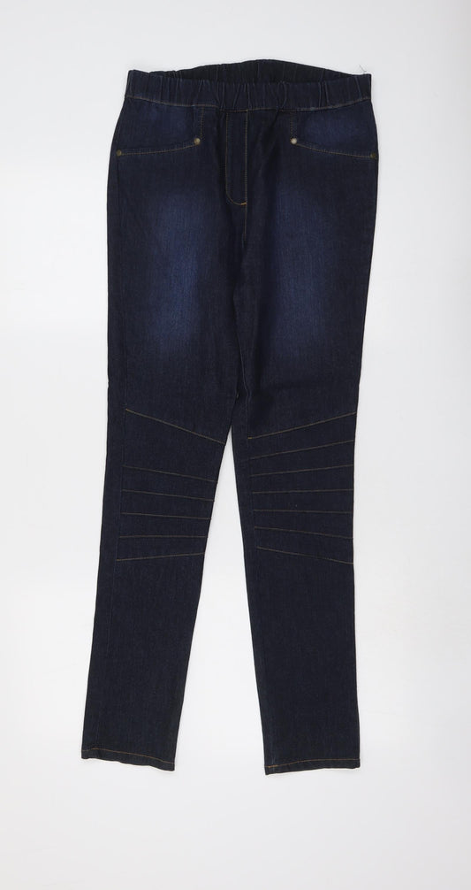 Kaleidoscope Womens Blue Cotton Jegging Jeans Size 10 L29 in Regular