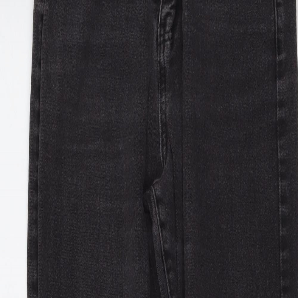 Boohoo Womens Grey Cotton Skinny Jeans Size 8 L25 in Regular Button