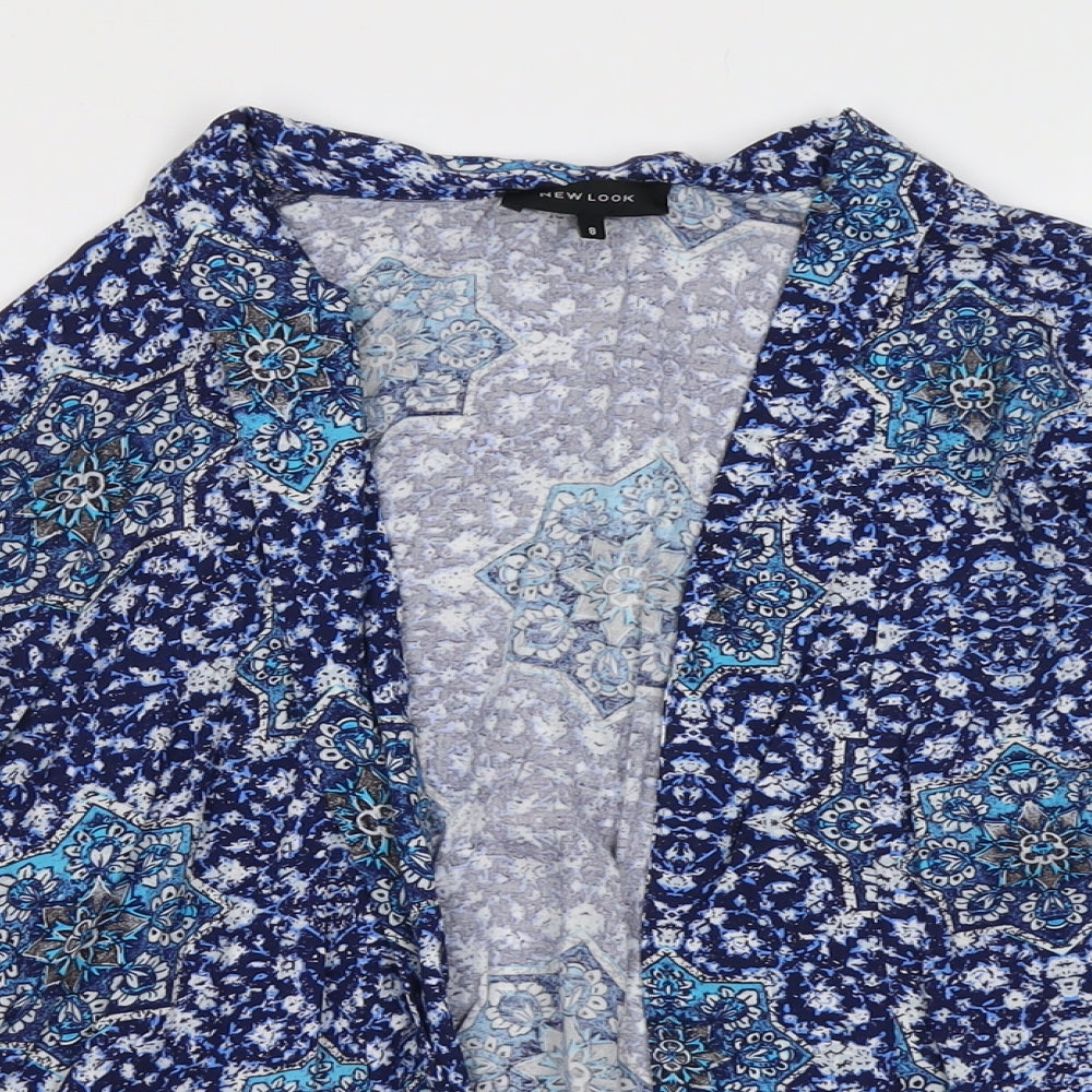 Womens UK Size 8 New Look Black Kimono Blouse