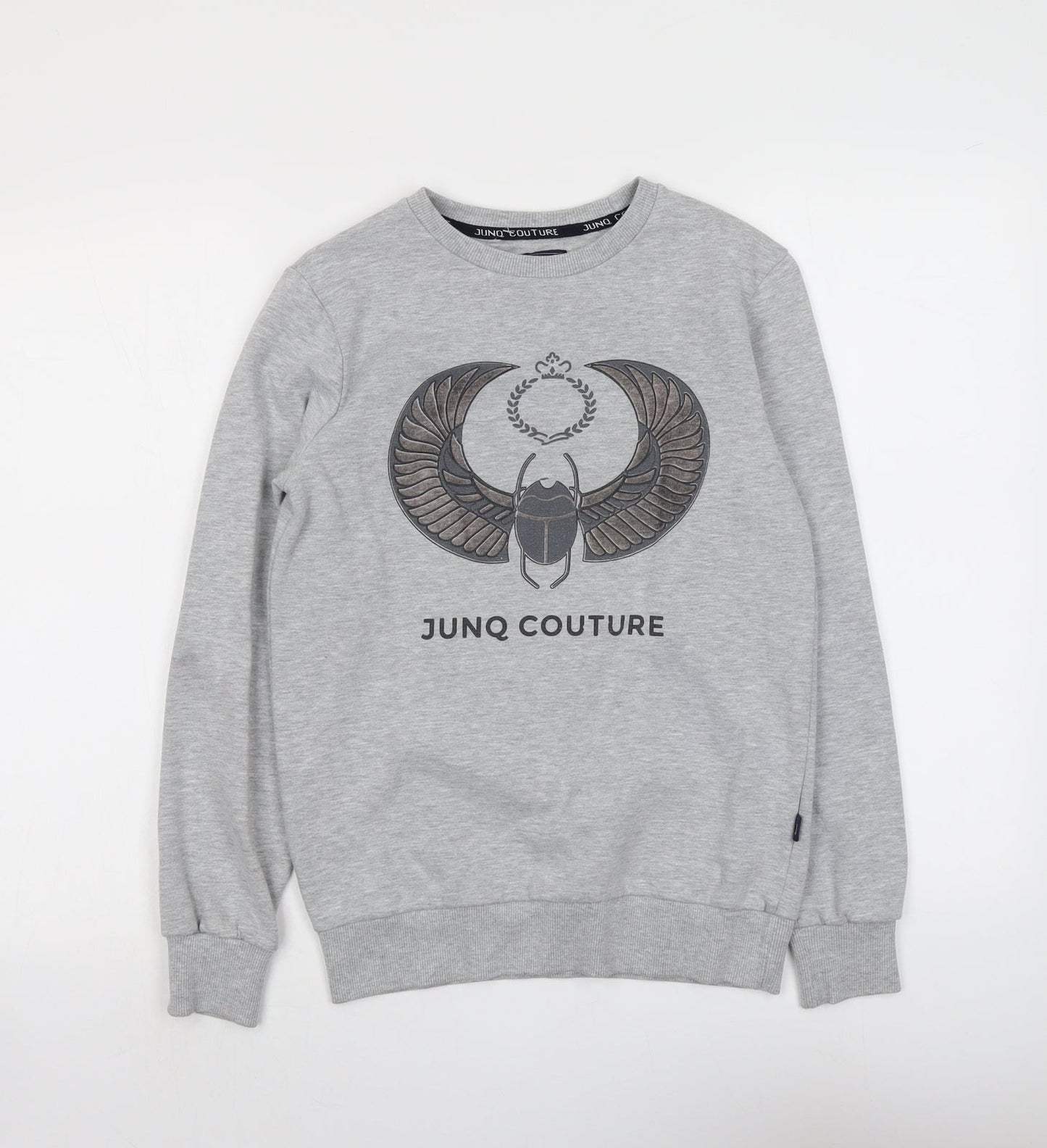 Junq Couture Womens Grey Cotton Pullover Sweatshirt Size S Pullover