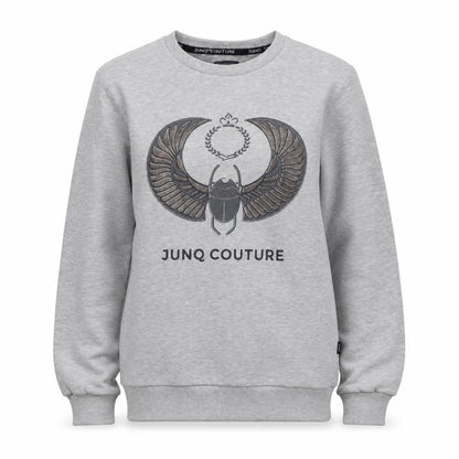Junq Couture Womens Grey Cotton Pullover Sweatshirt Size S Pullover