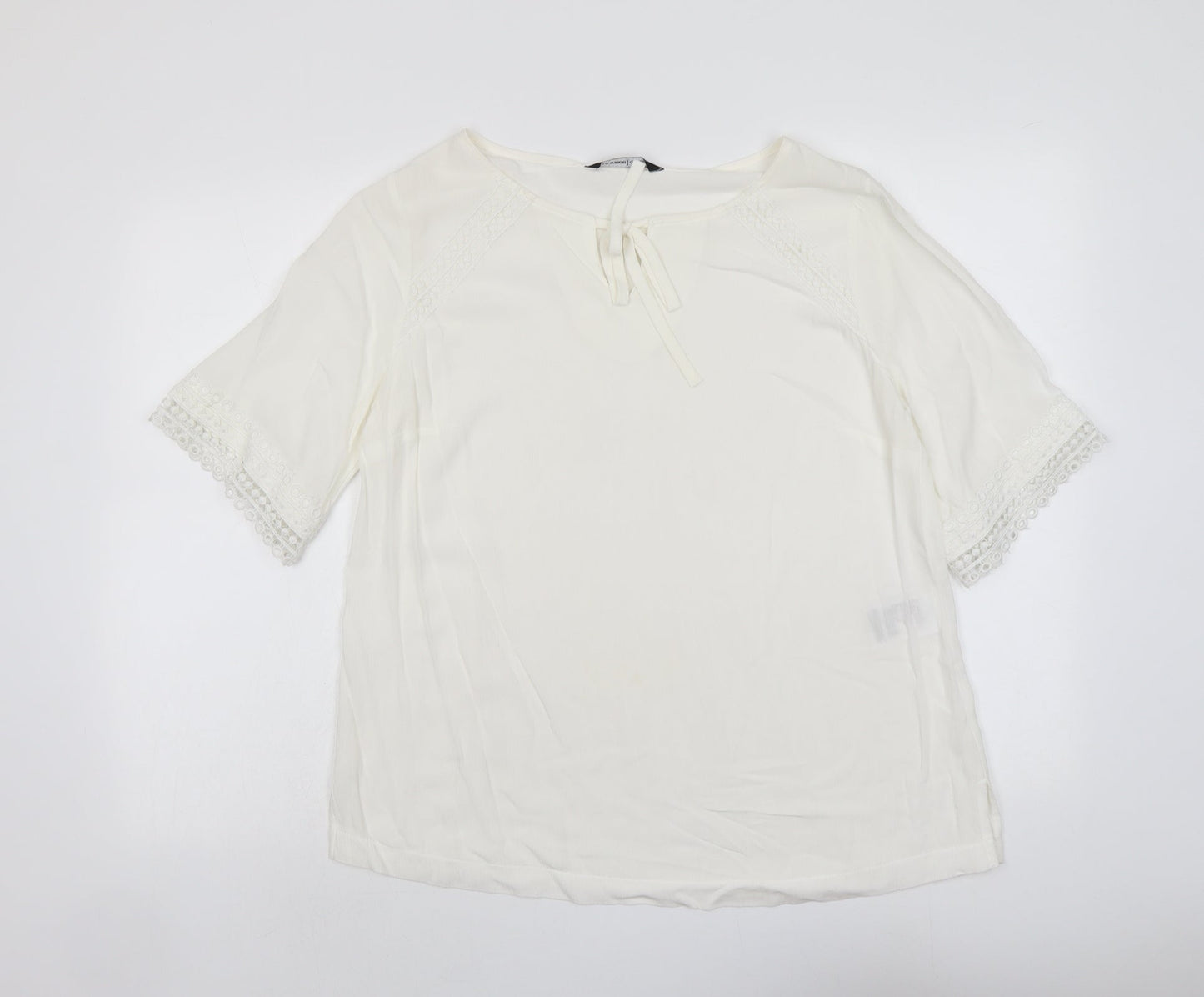 Womens UK Size 8 LC Waikiki Ivory Basic T-Shirt