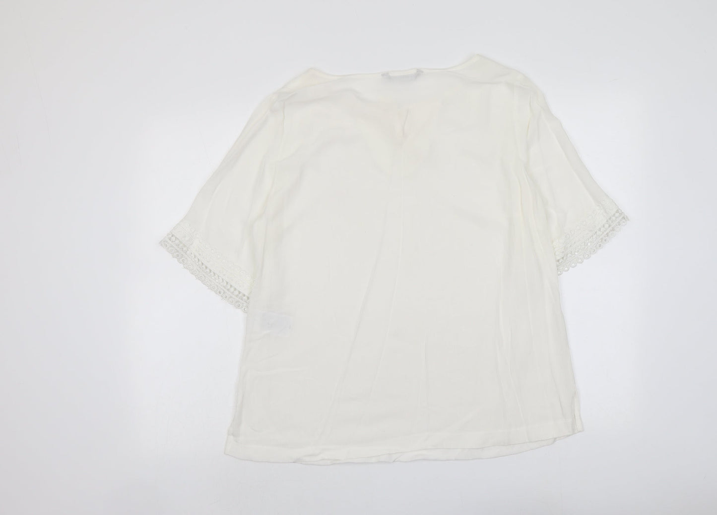 Womens UK Size 8 LC Waikiki Ivory Basic T-Shirt