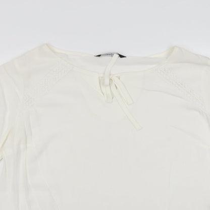 Womens UK Size 8 LC Waikiki Ivory Basic T-Shirt