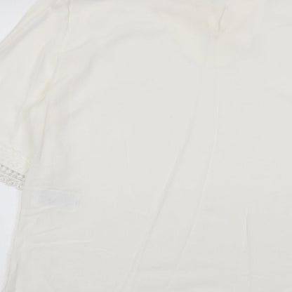 Womens UK Size 8 LC Waikiki Ivory Basic T-Shirt