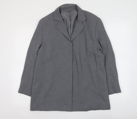 Marks and Spencer Womens Grey Polyester Jacket Blazer Size 16