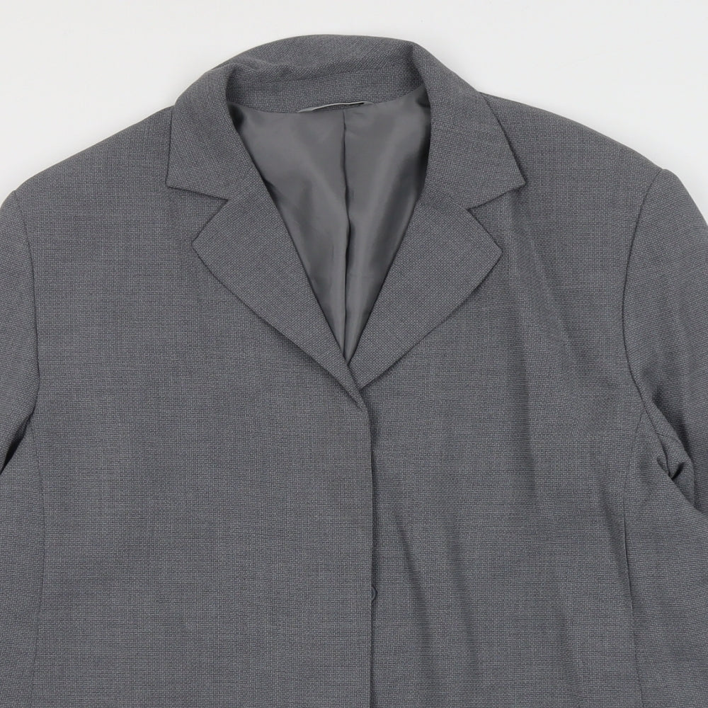 Marks and Spencer Womens Grey Polyester Jacket Blazer Size 16