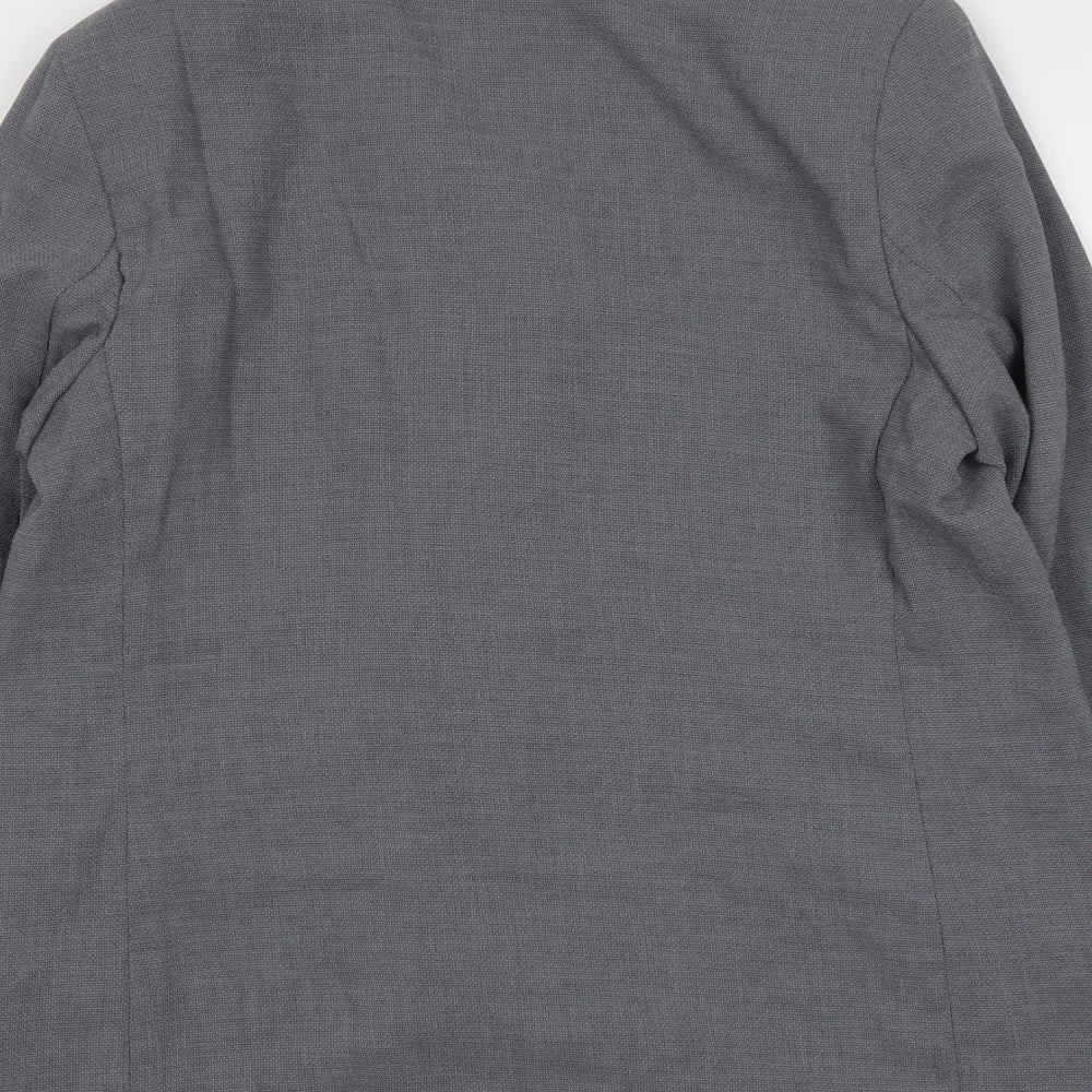 Marks and Spencer Womens Grey Polyester Jacket Blazer Size 16