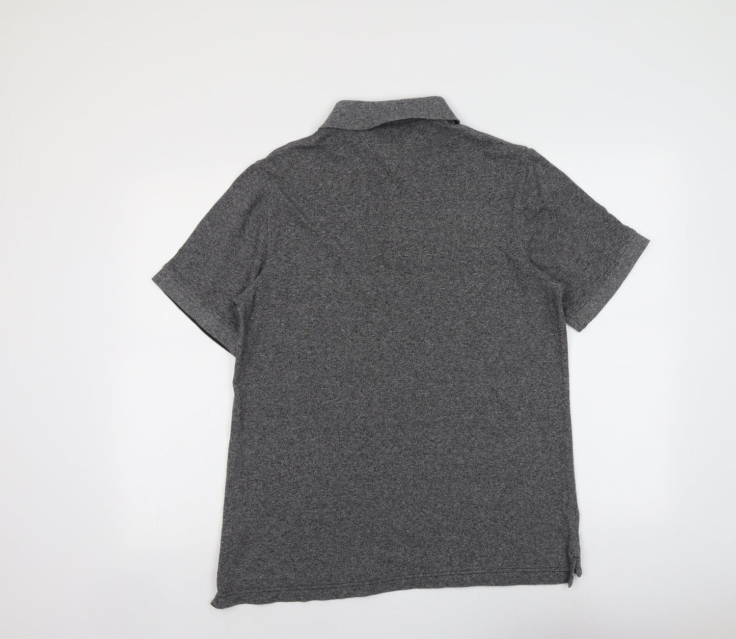 Hampton Mens Grey Cotton Polo Size M Collared Button