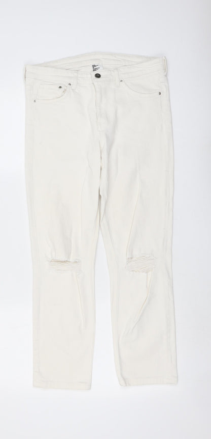 Womens UK Size 29 in H&M Slim Fit Straight Ivory Jeans