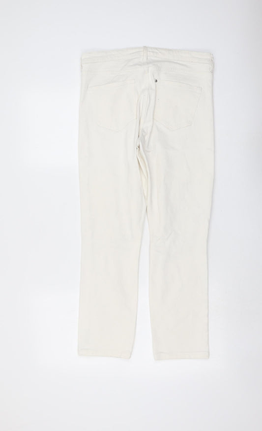 Womens UK Size 29 in H&M Slim Fit Straight Ivory Jeans
