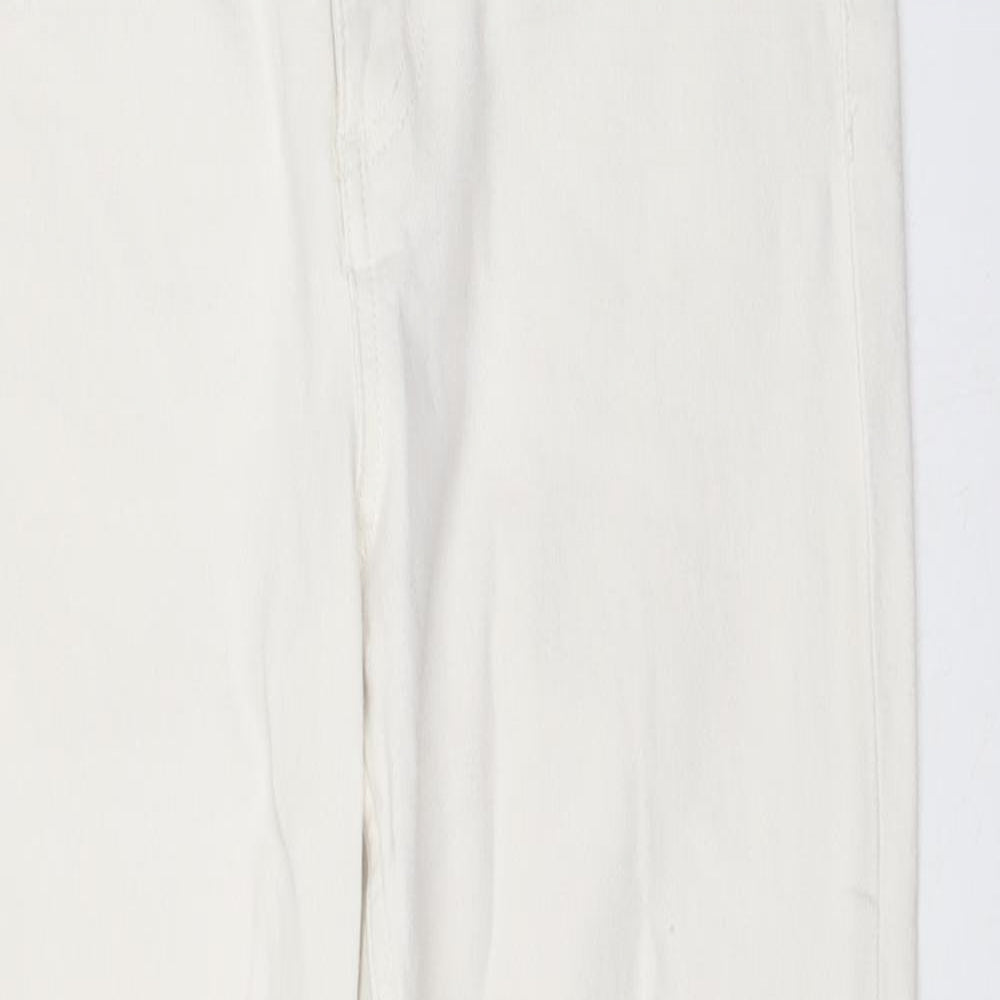 Womens UK Size 29 in H&M Slim Fit Straight Ivory Jeans