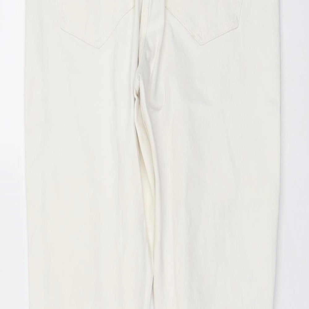 Womens UK Size 29 in H&M Slim Fit Straight Ivory Jeans