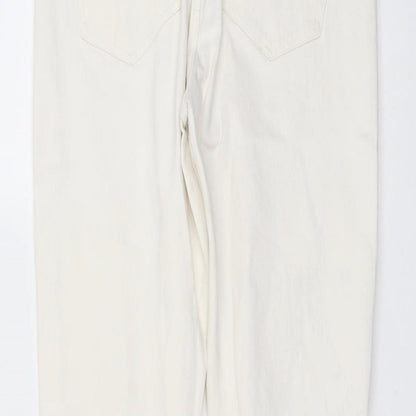 Womens UK Size 29 in H&M Slim Fit Straight Ivory Jeans