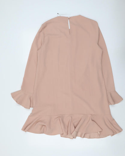 ASOS Womens Pink Polyester Trapeze & Swing Size 12 Round Neck Button