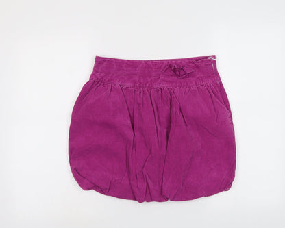 Vertbaudet Girls Purple Cotton Mini Skirt Size 14 Years Regular Zip