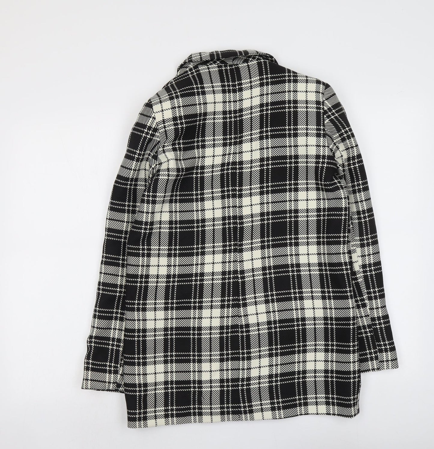 ASOS Womens Black Plaid Polyester Jacket Blazer Size 4