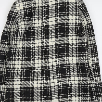 ASOS Womens Black Plaid Polyester Jacket Blazer Size 4