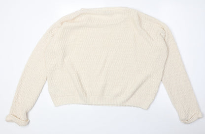 New Look Girls Beige Round Neck Acrylic Pullover Jumper Size 12-13 Years Pullover