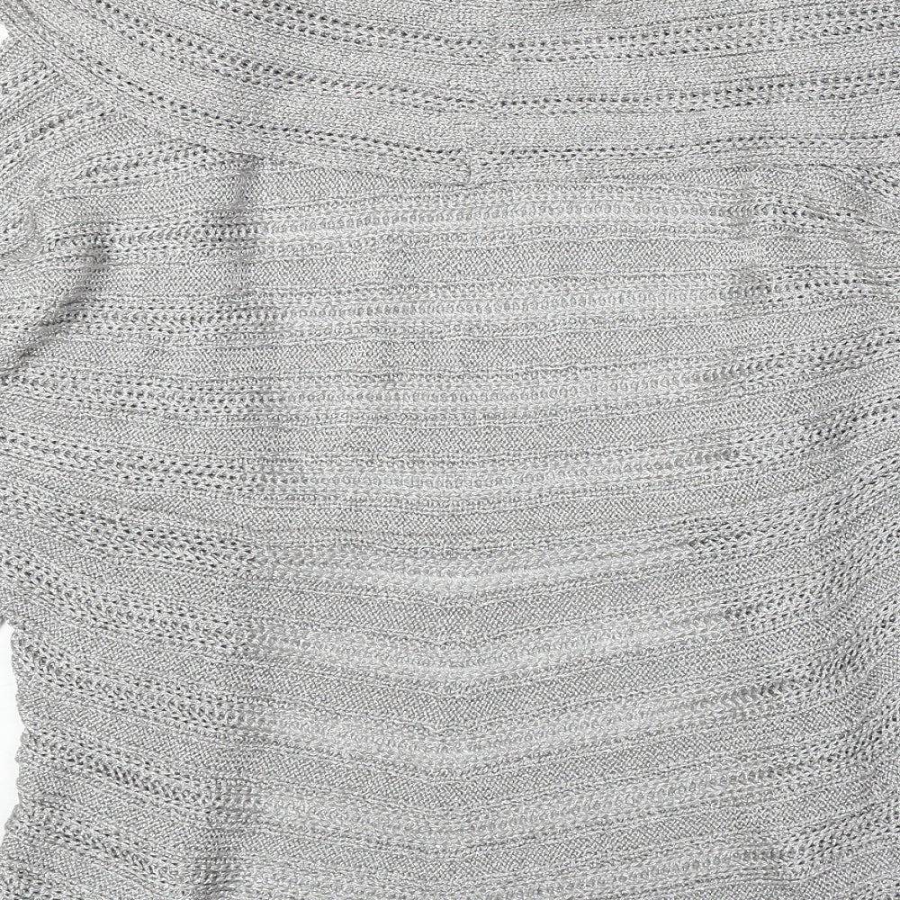 Womens UK Size XL Marks and Spencer Silver Cardigan Jumper