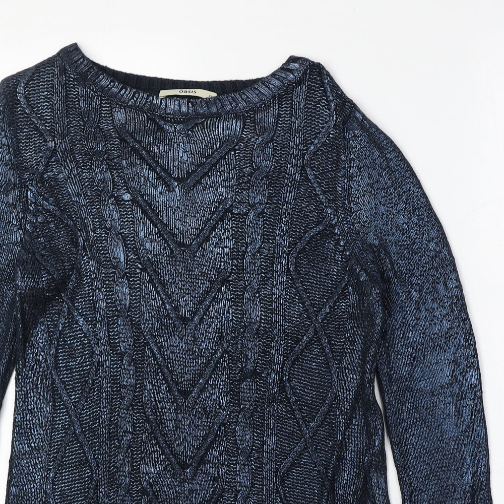 Womens UK Size XS Oasis Blue Pullover Jumper