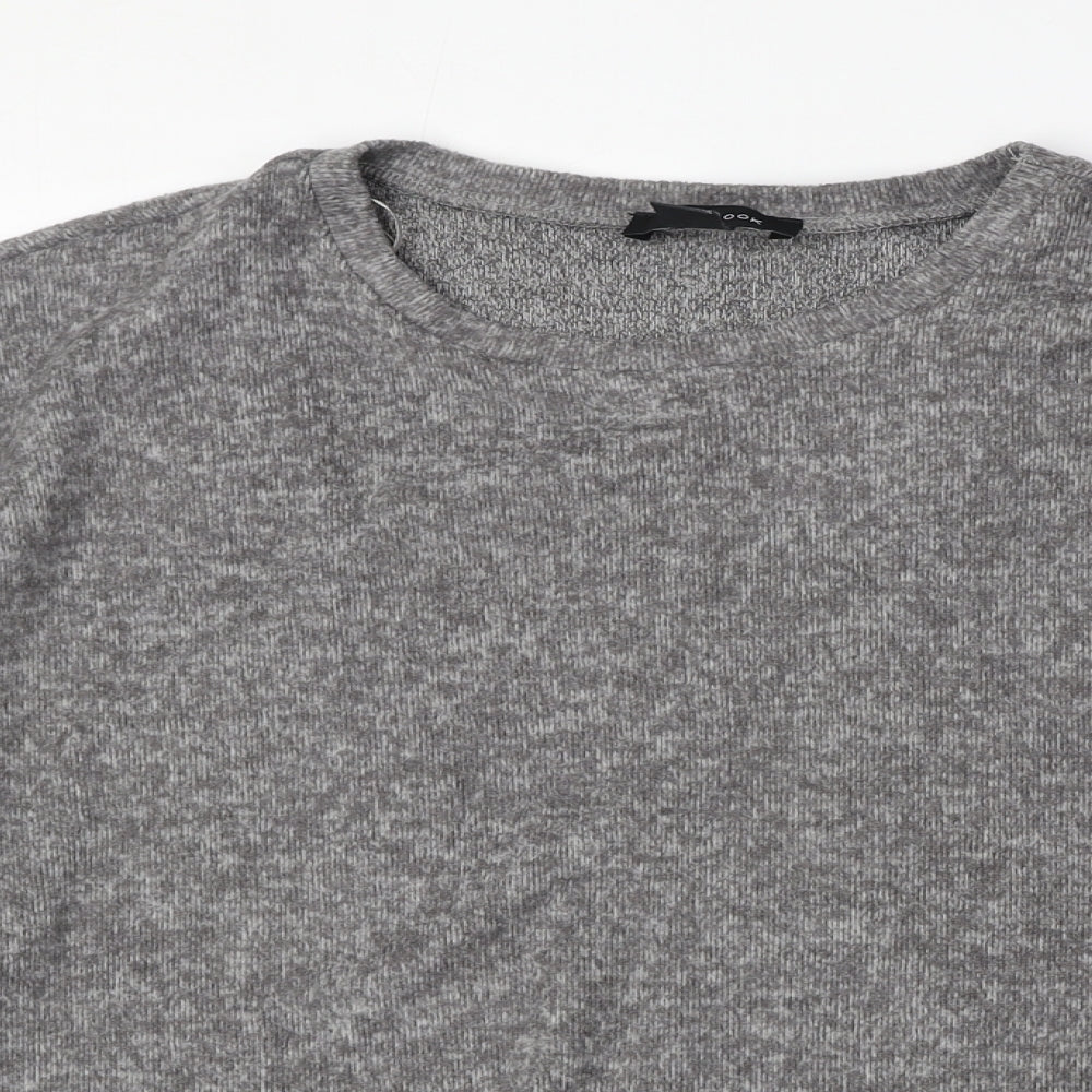 New Look Womens Grey Polyester Pullover Sweatshirt Size M Pullover