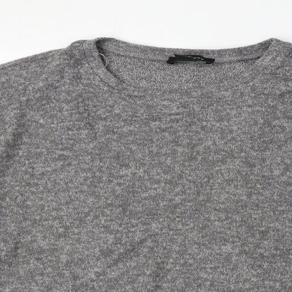New Look Womens Grey Polyester Pullover Sweatshirt Size M Pullover