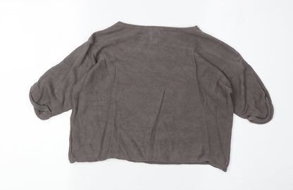 Knit Planet Girls Brown Round Neck 100% Cotton Pullover Jumper Size 9-10 Years Pullover