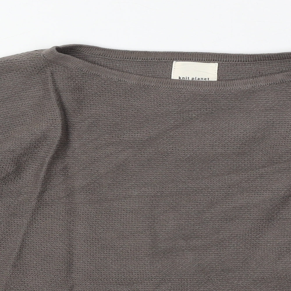 Knit Planet Girls Brown Round Neck 100% Cotton Pullover Jumper Size 9-10 Years Pullover