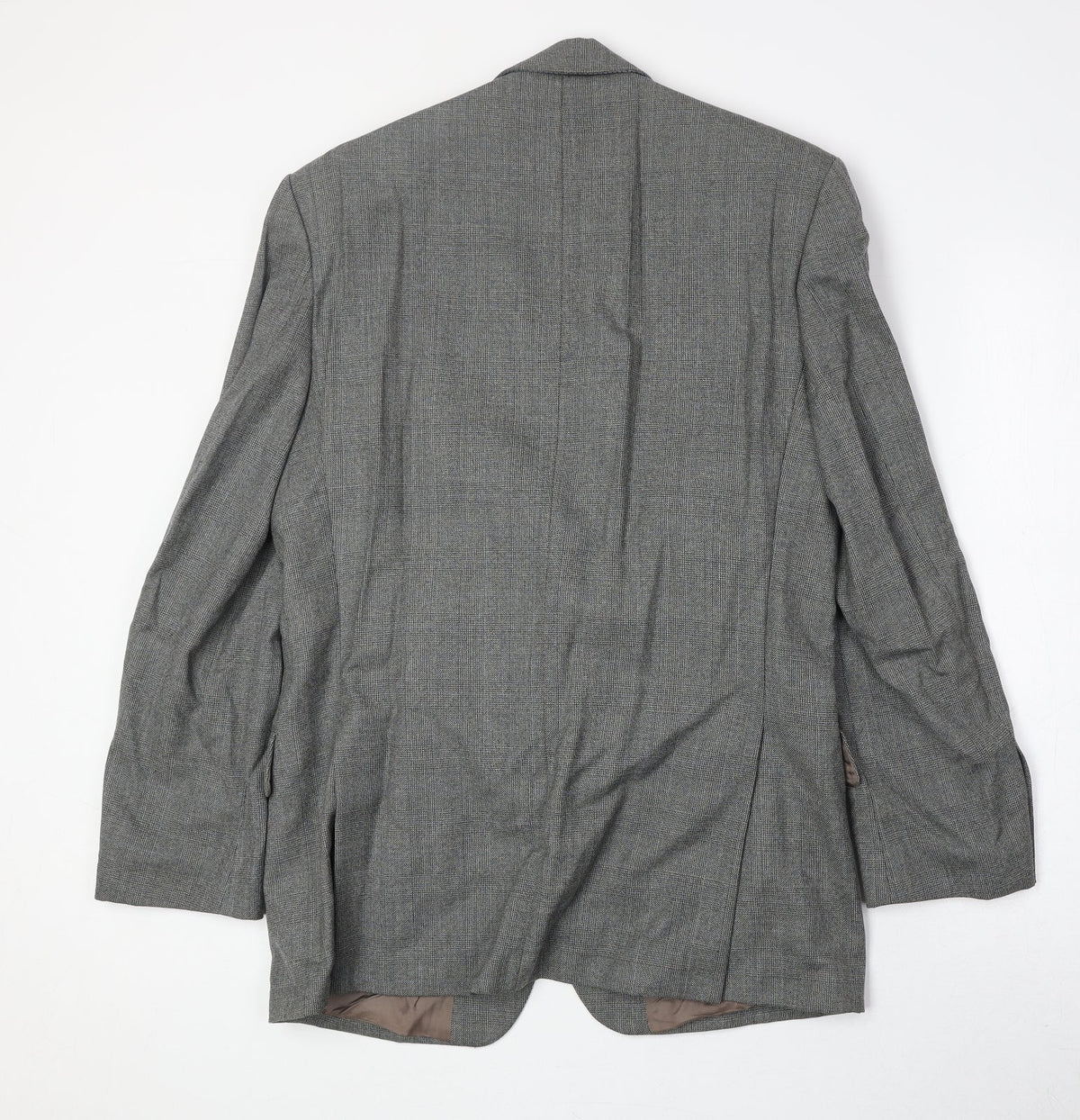 The British Tailor Mens Grey Plaid Wool Jacket Suit Jacket Size 40 Regular
