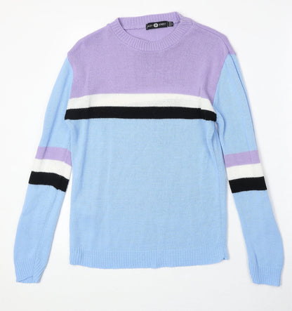 Daisy Street Womens Multicoloured Round Neck Acrylic Pullover Jumper Size 6