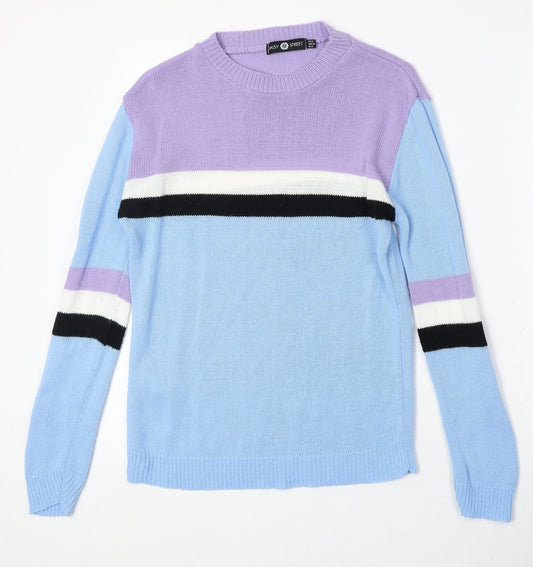 Daisy Street Womens Multicoloured Round Neck Acrylic Pullover Jumper Size 6