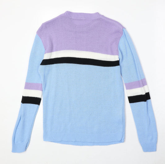Daisy Street Womens Multicoloured Round Neck Acrylic Pullover Jumper Size 6
