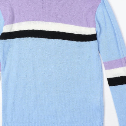 Daisy Street Womens Multicoloured Round Neck Acrylic Pullover Jumper Size 6