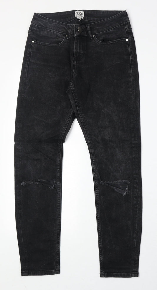 ASOS Womens Black Cotton Straight Jeans Size 26 in Regular Zip