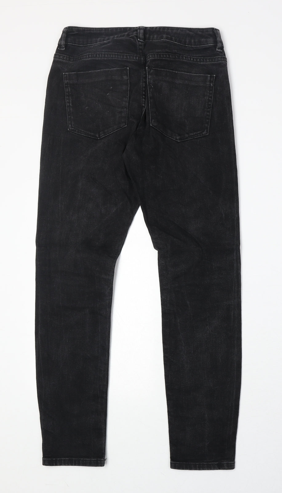 ASOS Womens Black Cotton Straight Jeans Size 26 in Regular Zip