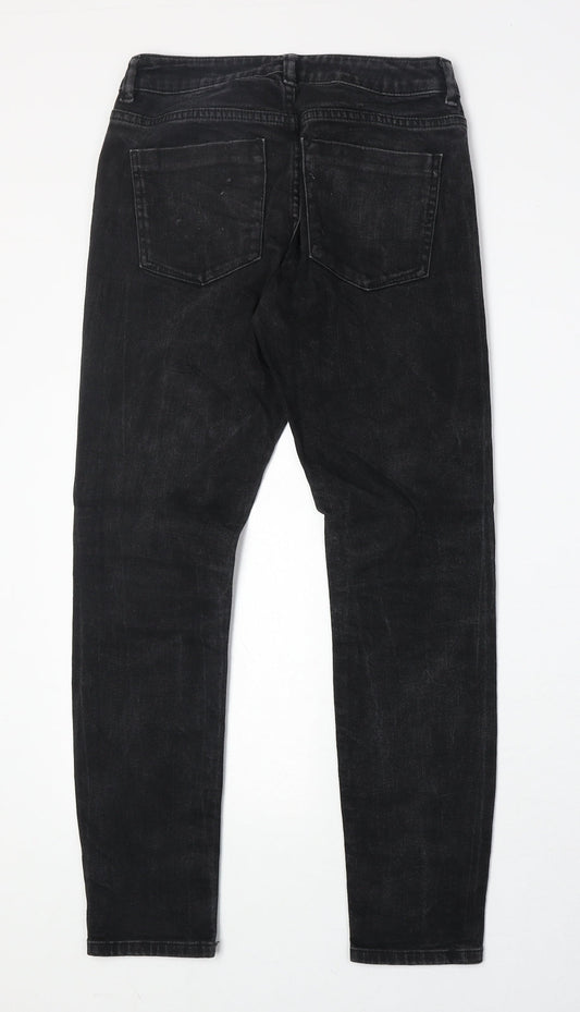 ASOS Womens Black Cotton Straight Jeans Size 26 in Regular Zip