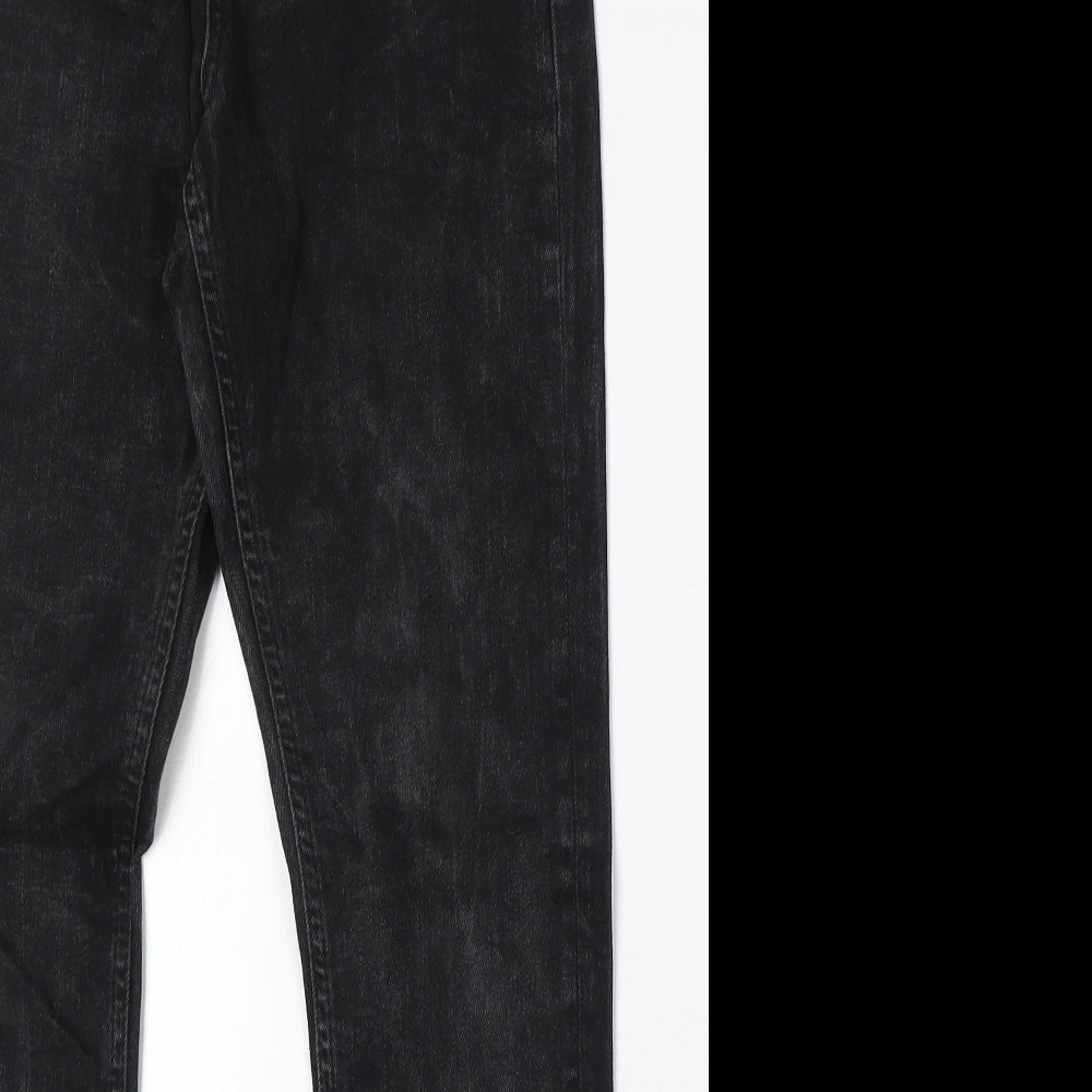 ASOS Womens Black Cotton Straight Jeans Size 26 in Regular Zip